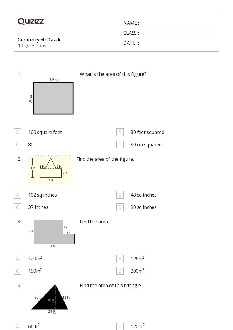 50+ Geometry worksheets for 6th Grade on Quizizz Free & Printable