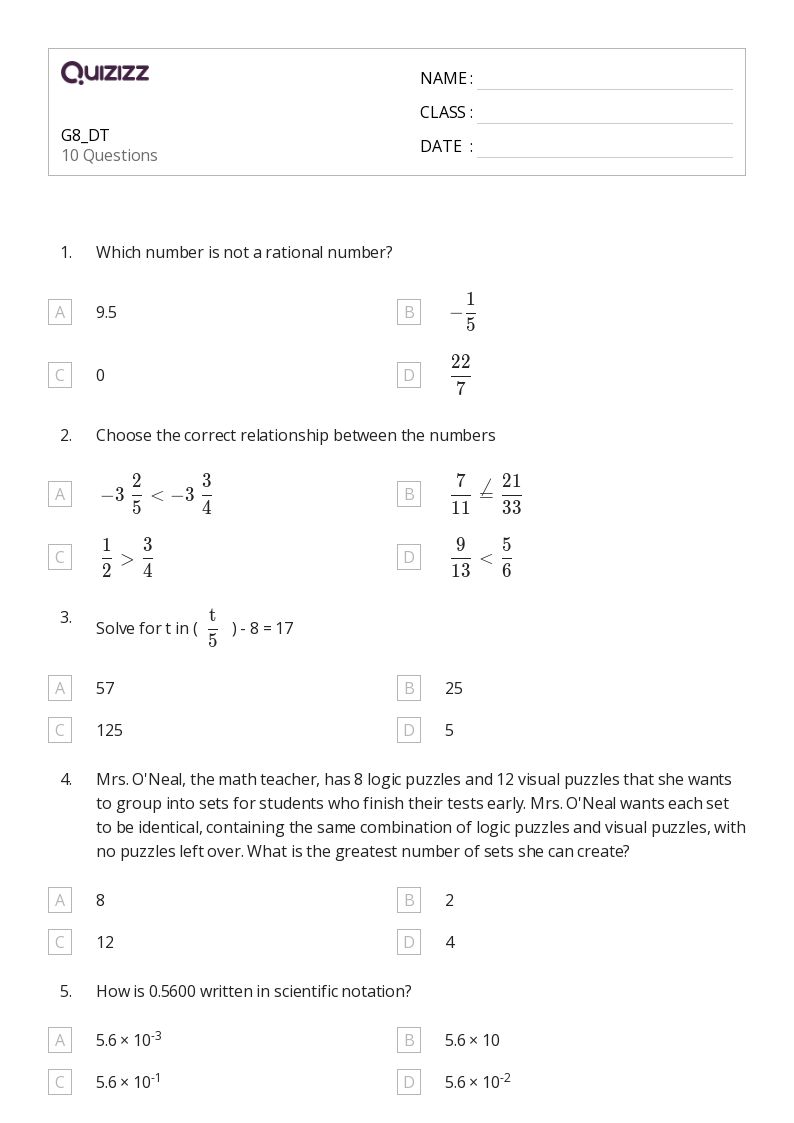 50+ Math Puzzles worksheets for 7th Grade on Quizizz Free & Printable