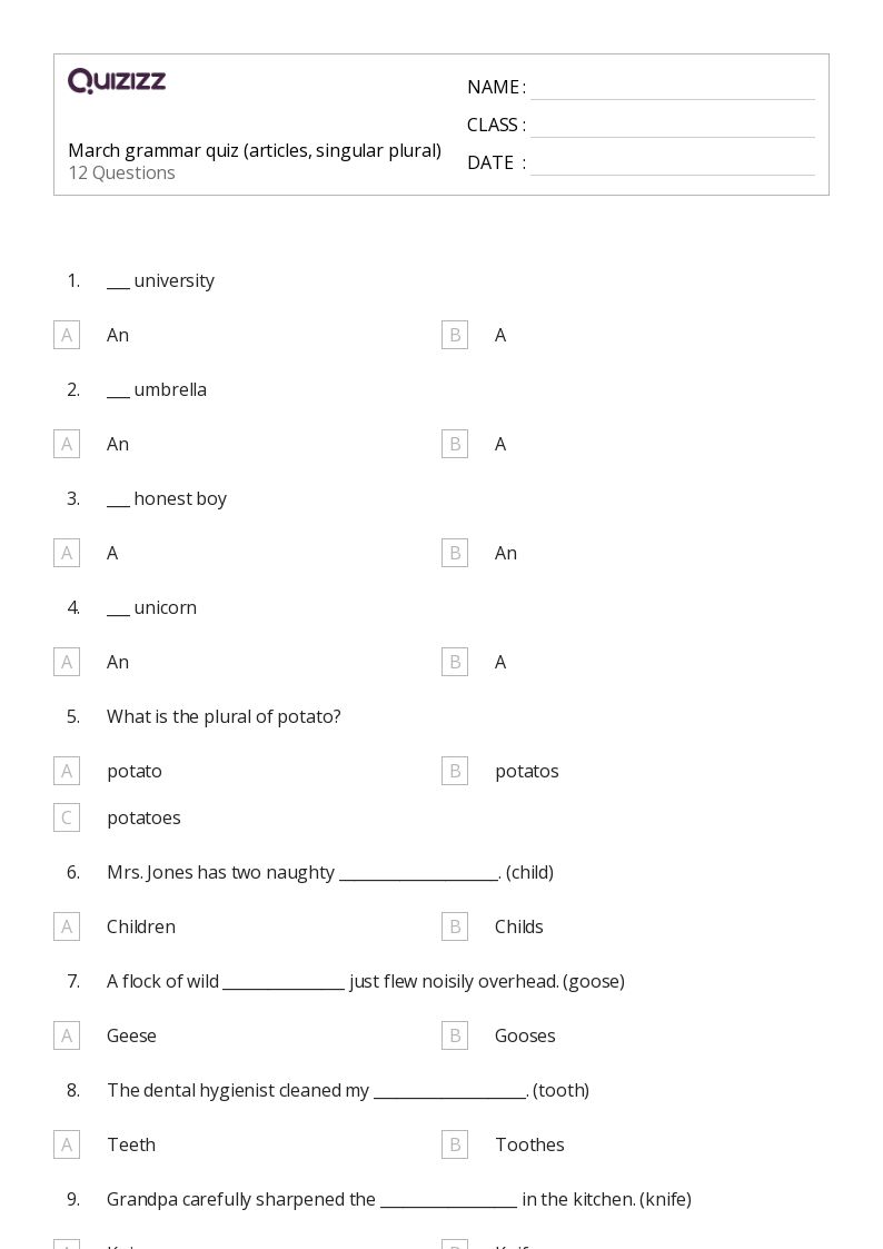 50+ Articles worksheets for Grade 3 on Quizizz Free & Printable