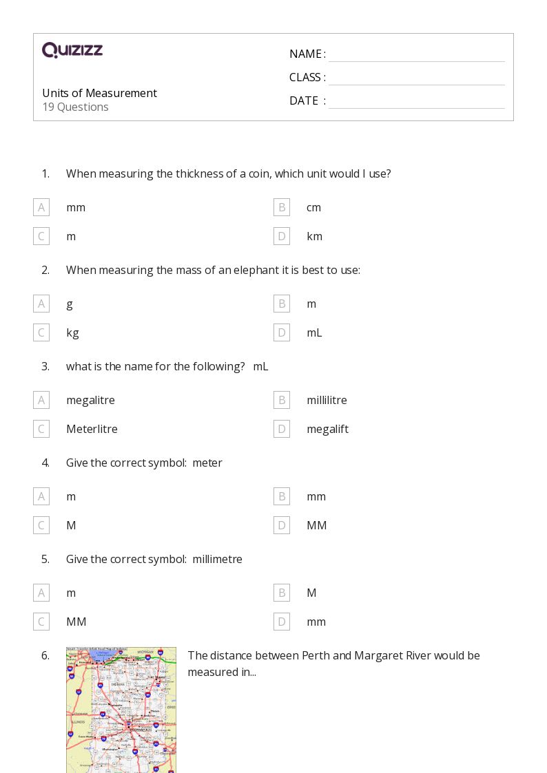 50+ Units of Measurement worksheets for 3rd Grade on Quizizz Free