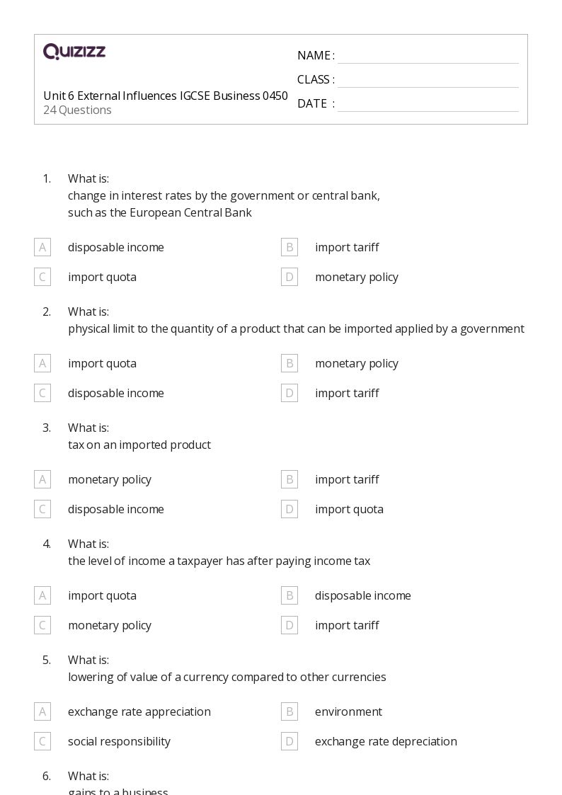 50+ costs and benefits worksheets for 11th Class on Quizizz Free & Printable