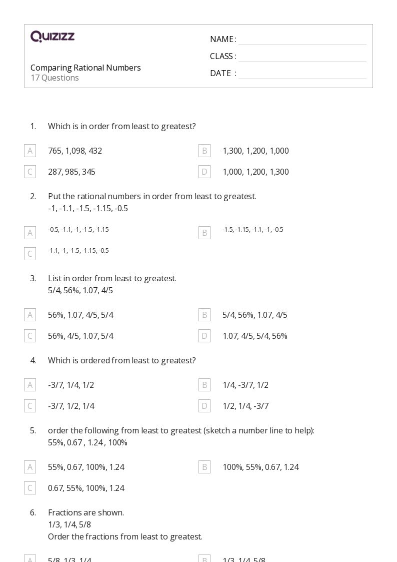 50+ Comparing ThreeDigit Numbers worksheets for 8th Grade on Quizizz Free & Printable