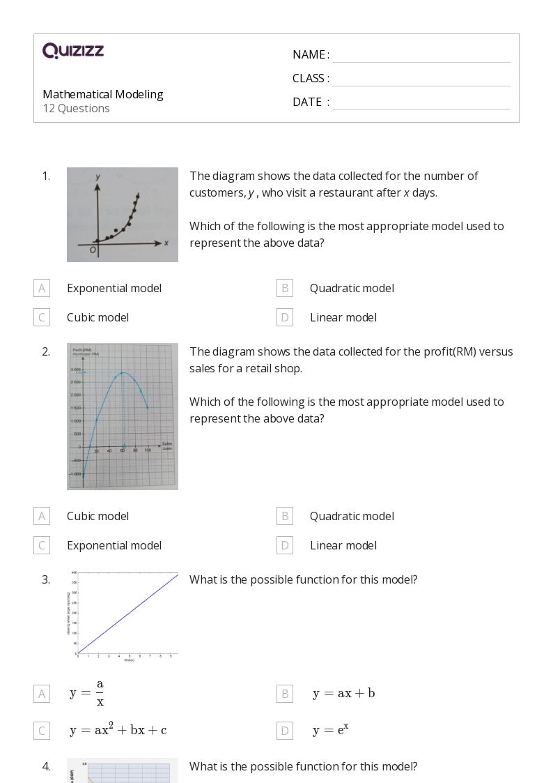 50+ algebraic modeling worksheets for 10th Grade on Quizizz Free & Printable