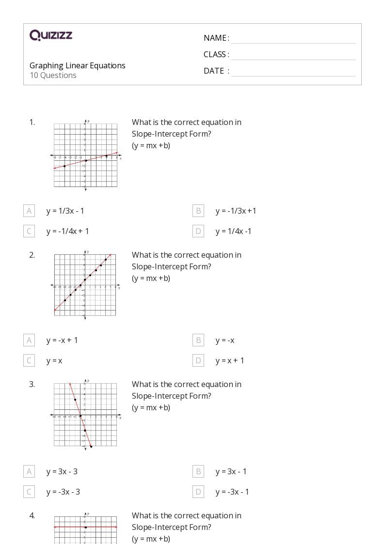 50+ Linear Equations worksheets on Quizizz Free & Printable