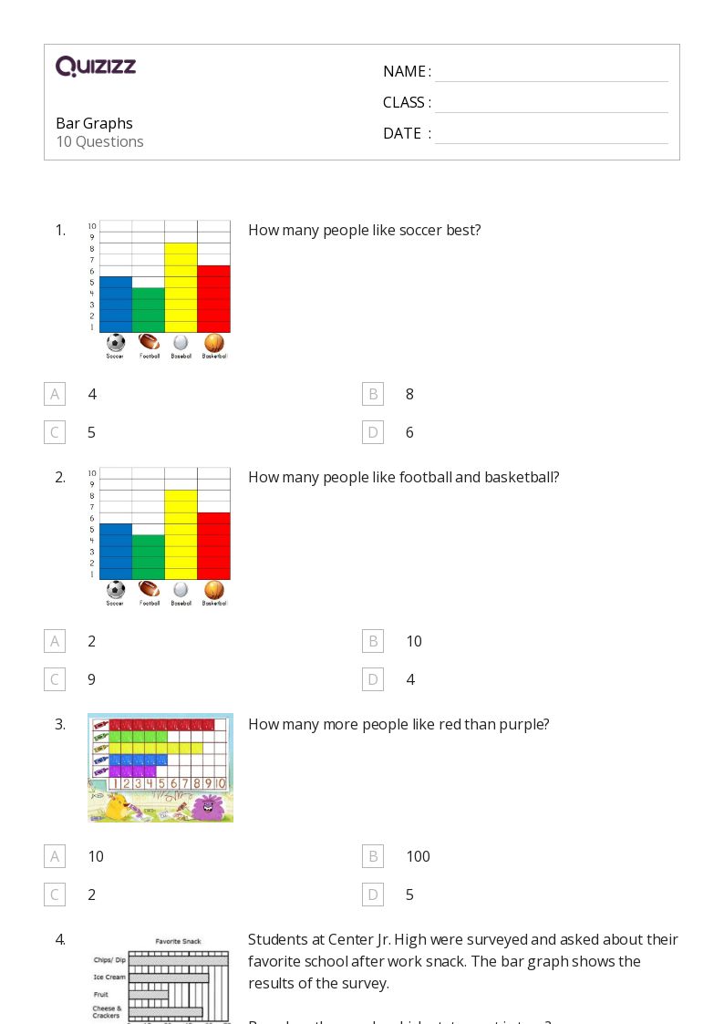 50+ Bar Graphs worksheets for 7th Grade on Quizizz | Free & Printable