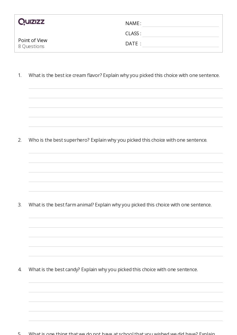 50+ Analyzing Point of View worksheets for 2nd Grade on Quizizz Free & Printable