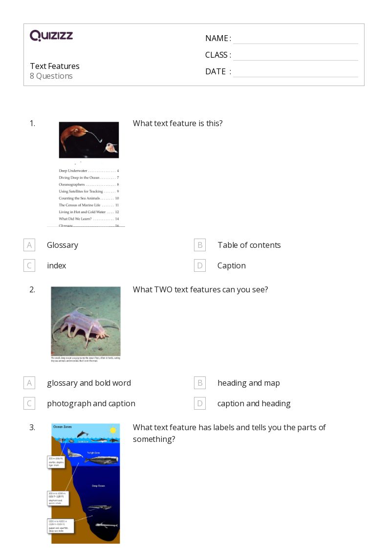 50+ Using Text Features worksheets for 2nd Grade on Quizizz Free & Printable