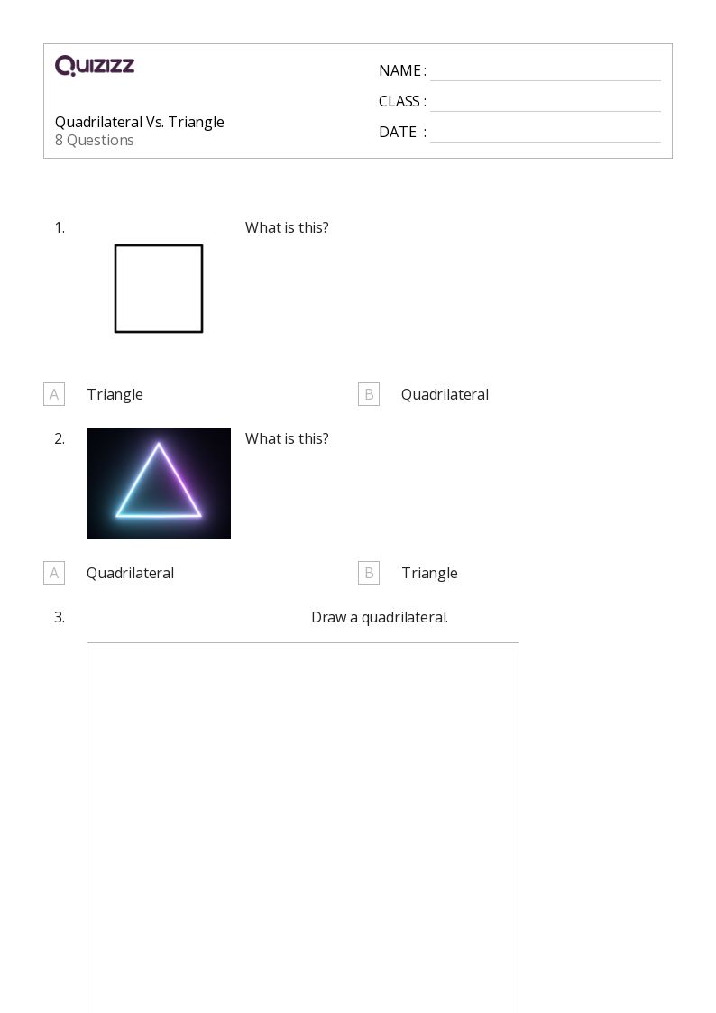 50+ Quadrilaterals worksheets on Quizizz Free & Printable