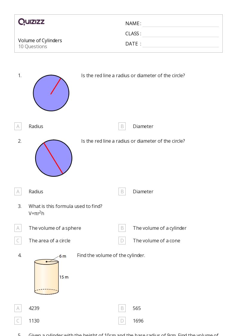 50+ units of volume worksheets for 7th Grade on Quizizz Free & Printable