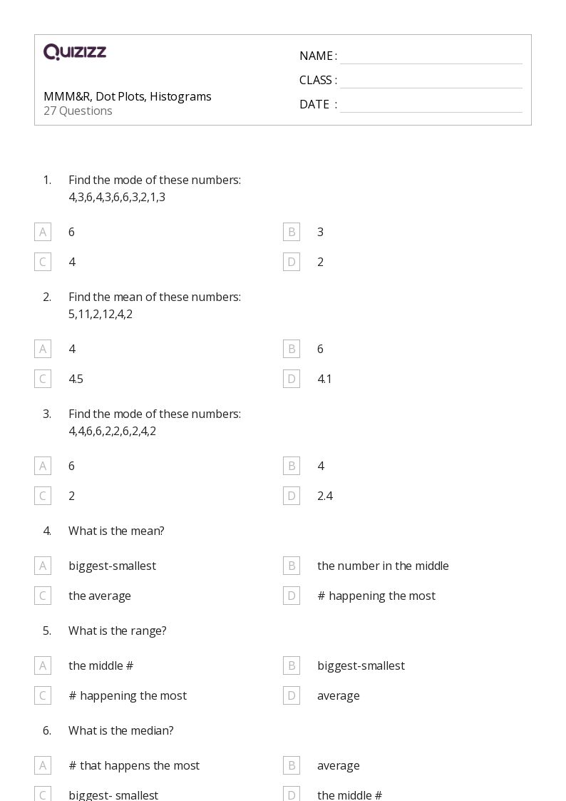 50+ Histograms worksheets for 5th Grade on Quizizz Free & Printable