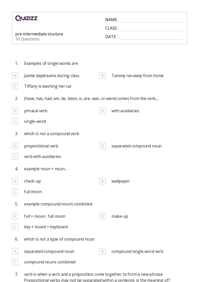 50+ Meaning of Compound Words worksheets for Kindergarten on Quizizz Free & Printable