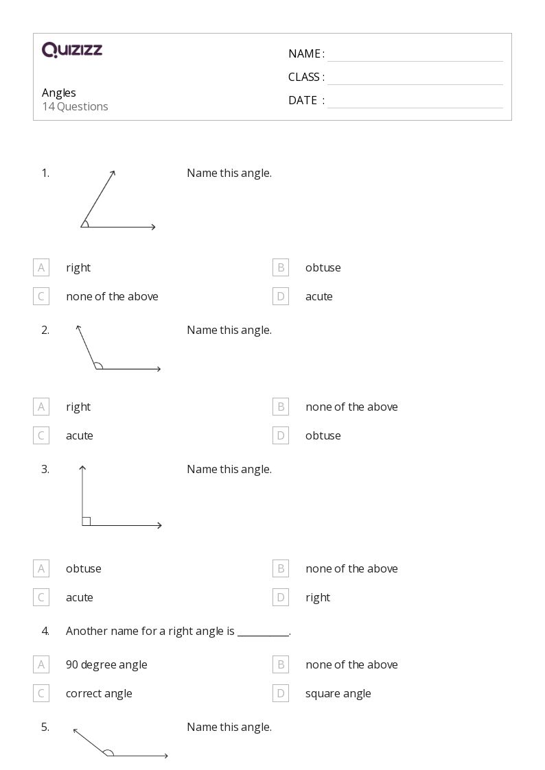 50+ Angles worksheets for 4th Grade on Quizizz | Free & Printable