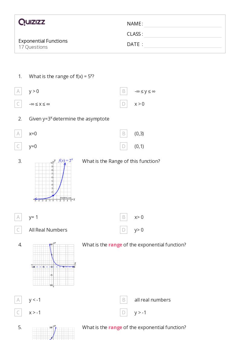 50+ derivatives of exponential functions worksheets for 12th Class on Quizizz Free & Printable