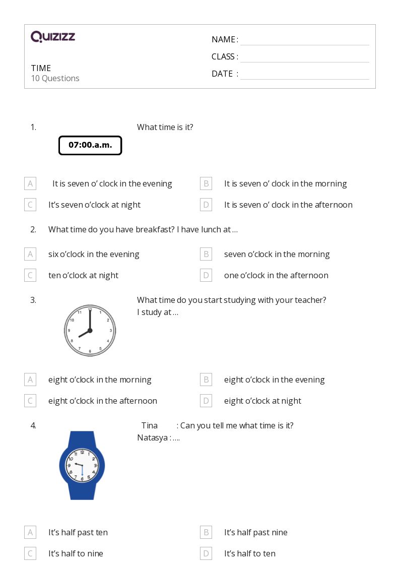 50+ Time worksheets for 7th Class on Quizizz | Free & Printable