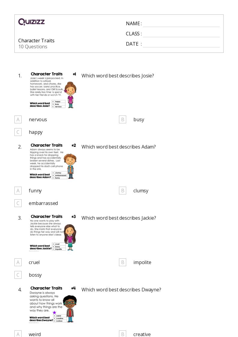 50+ Analyzing Character worksheets for 3rd Grade on Quizizz Free & Printable