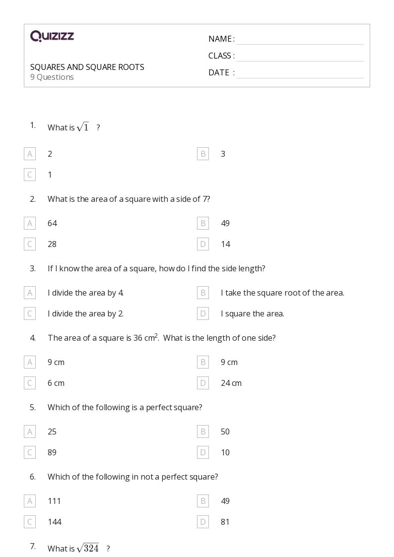 50+ Squares worksheets for 1st Class on Quizizz | Free & Printable