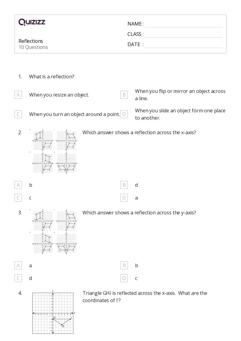 50+ Reflections worksheets for 8th Grade on Quizizz Free & Printable