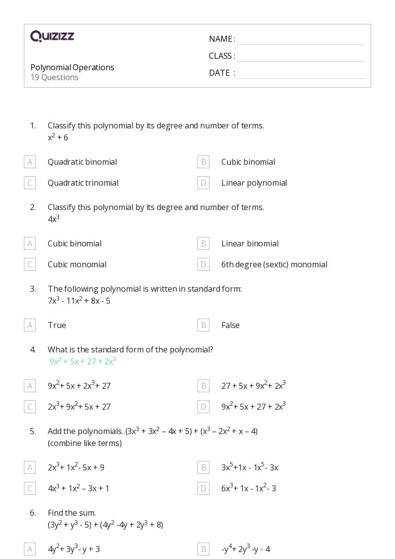 50+ Math worksheets for 10th Grade on Quizizz Free & Printable