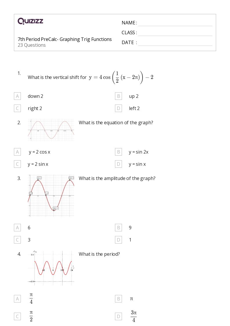 50+ graph sine functions worksheets on Quizizz Free & Printable
