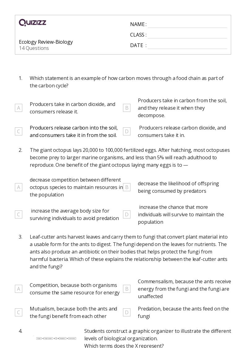 50+ Biology worksheets for 9th Grade on Quizizz | Free & Printable