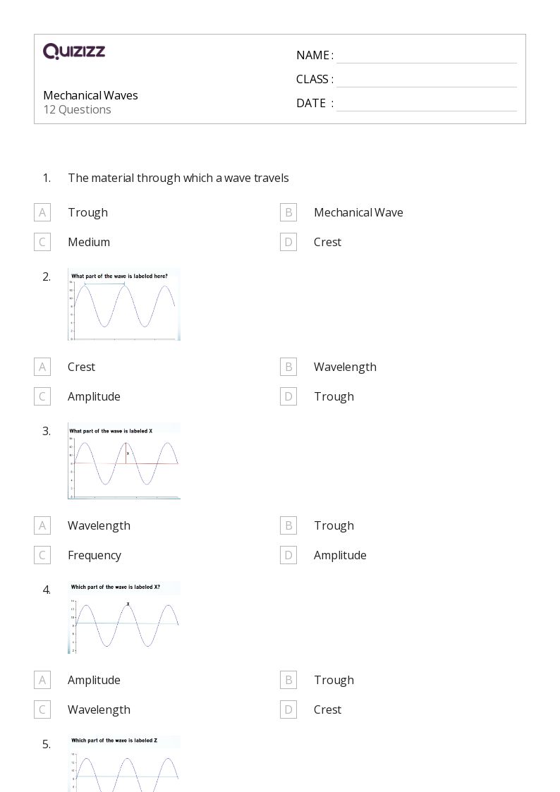 50+ Waves worksheets for 8th Grade on Quizizz Free & Printable