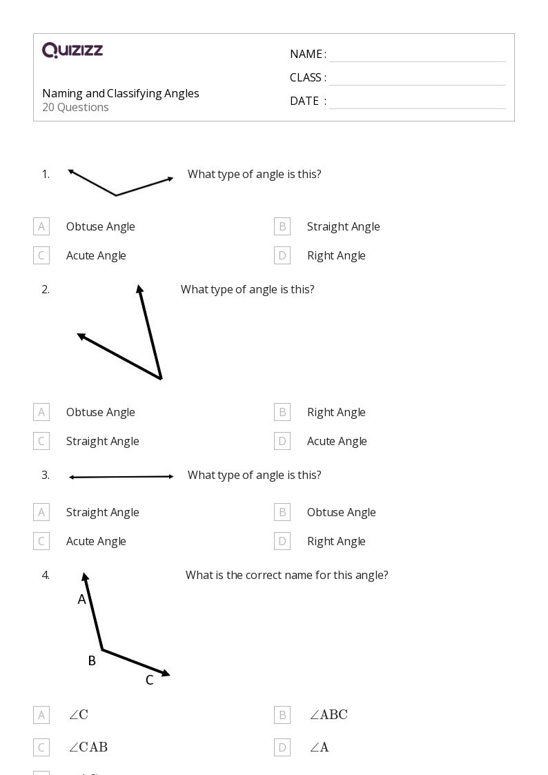 50+ Classifying Angles worksheets for 7th Grade on Quizizz Free & Printable