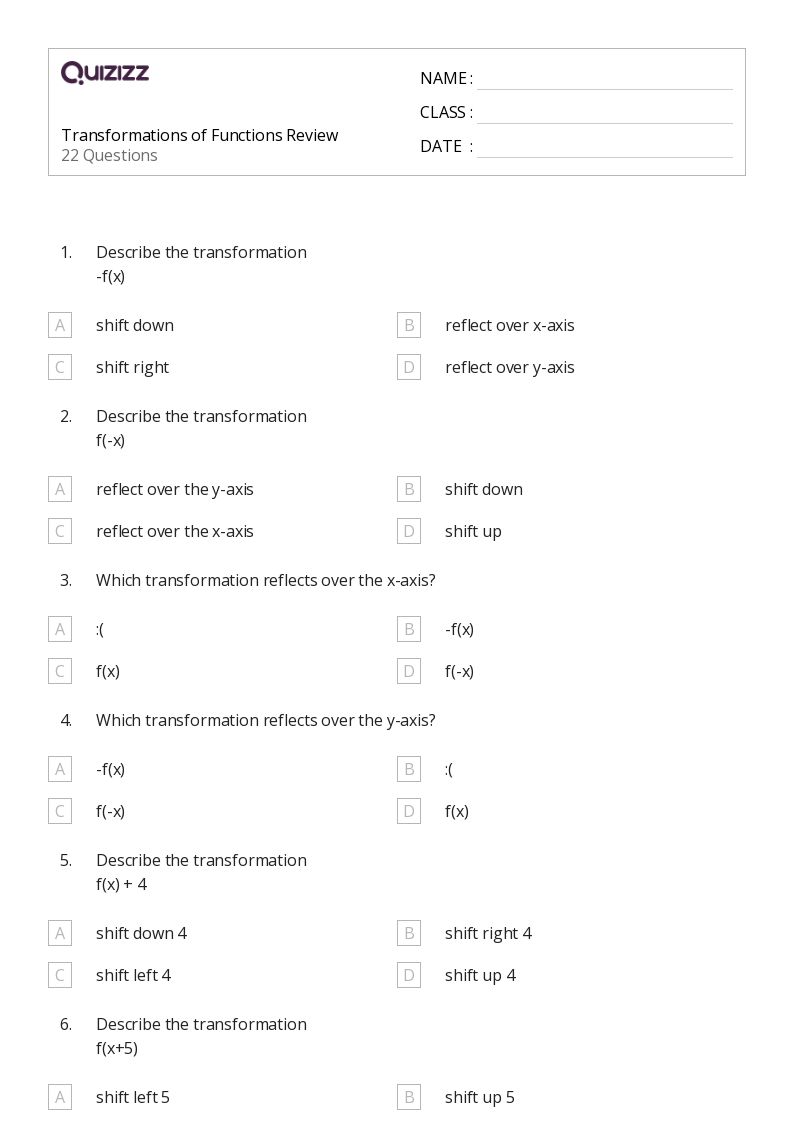 50+ Transformations worksheets for 7th Grade on Quizizz Free & Printable