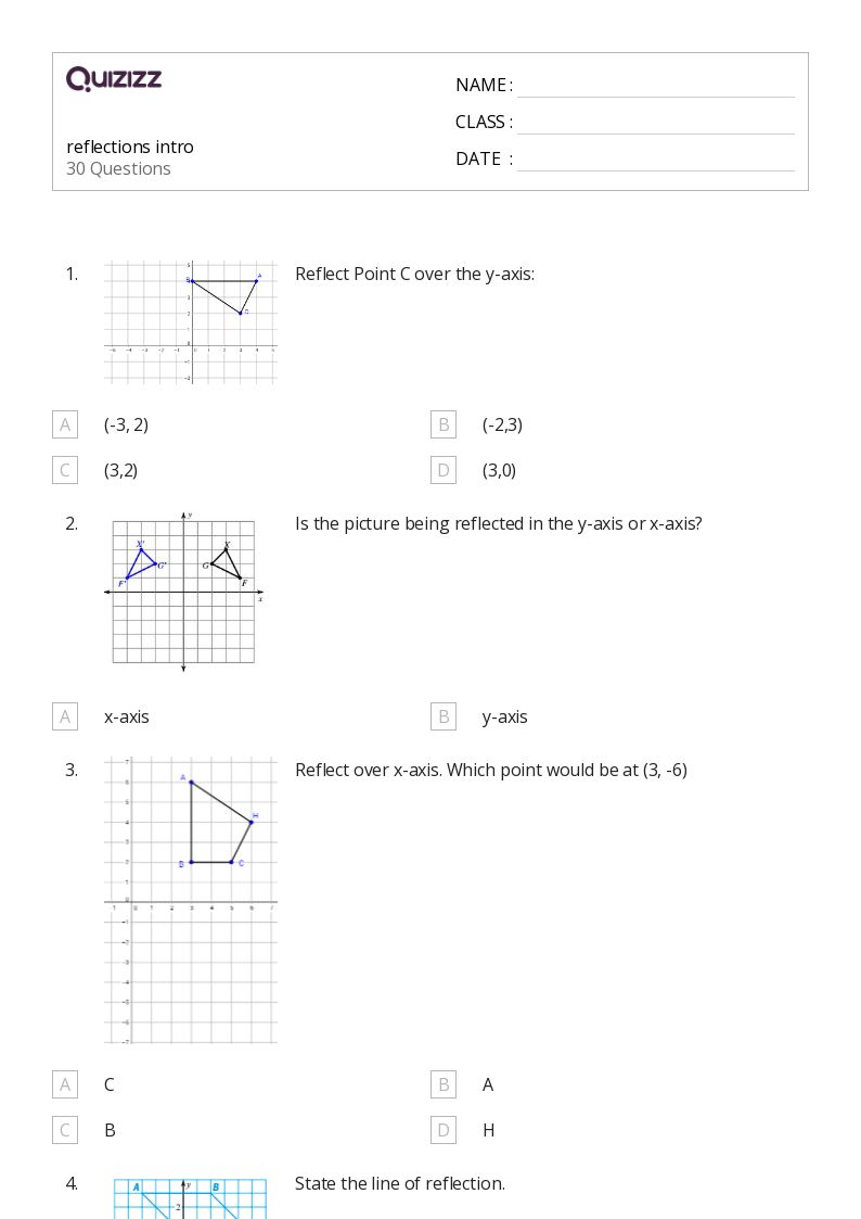 50+ Reflections worksheets for 6th Grade on Quizizz Free & Printable