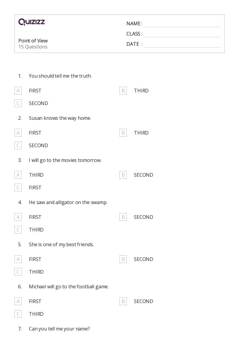 50+ Analyzing Point of View worksheets for 6th Grade on Quizizz Free & Printable