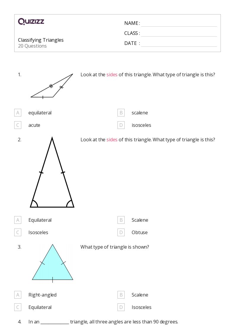 50+ triangles worksheets for 10th Class on Quizizz Free & Printable