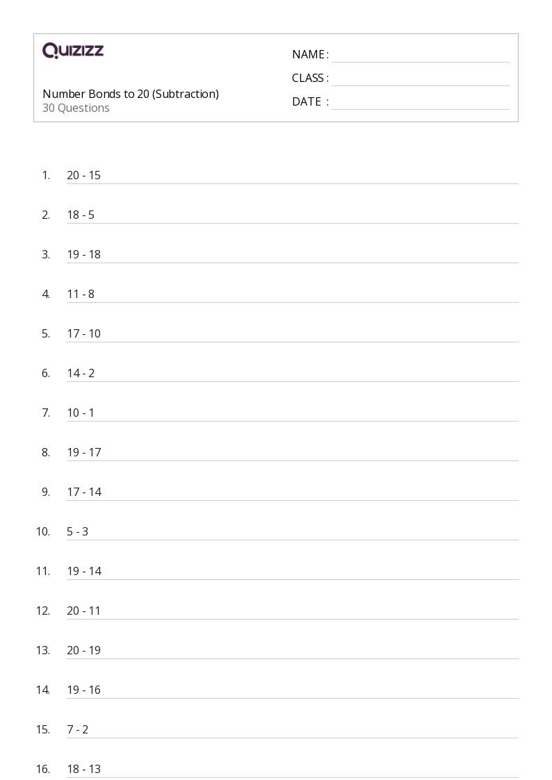 50+ Number Bonds worksheets for 8th Grade on Quizizz Free & Printable