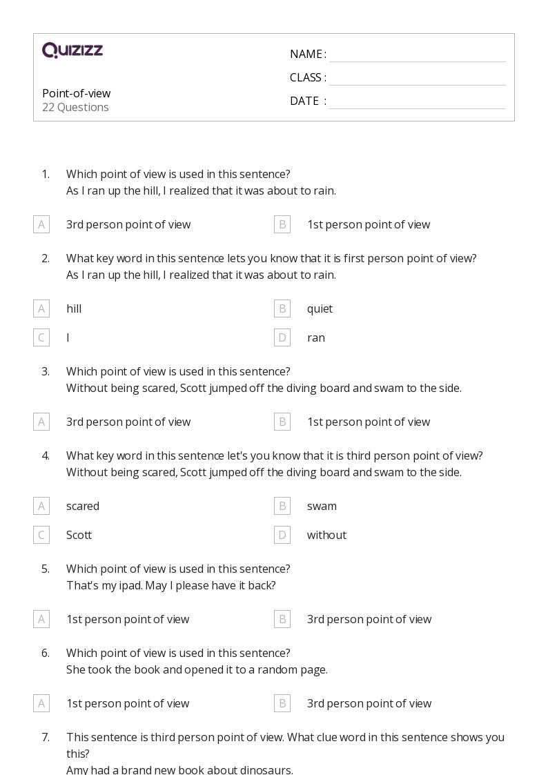 50+ Analyzing Point of View worksheets for 2nd Grade on Quizizz | Free