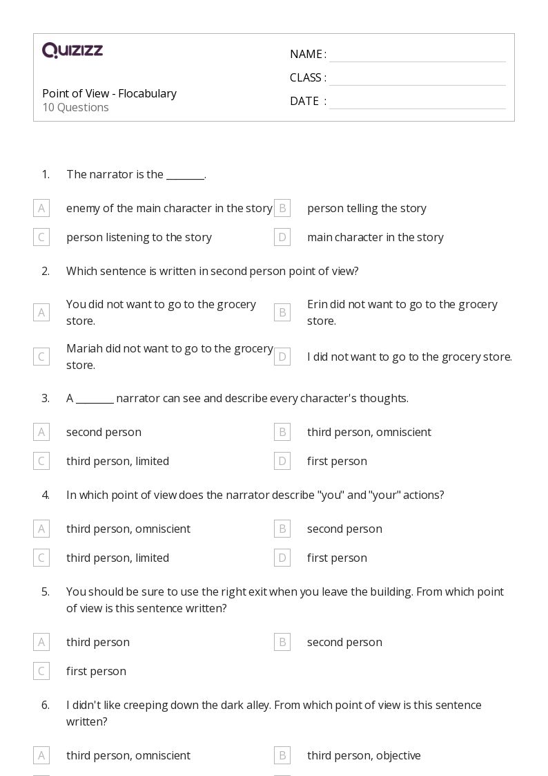 50+ Analyzing Point of View worksheets for Grade 4 on Quizizz Free & Printable