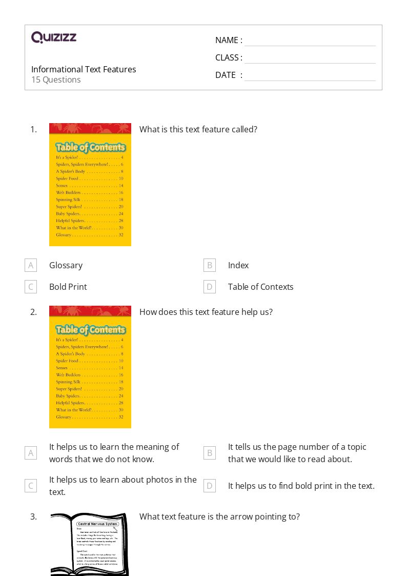 50+ Using Text Features worksheets for 2nd Grade on Quizizz Free & Printable