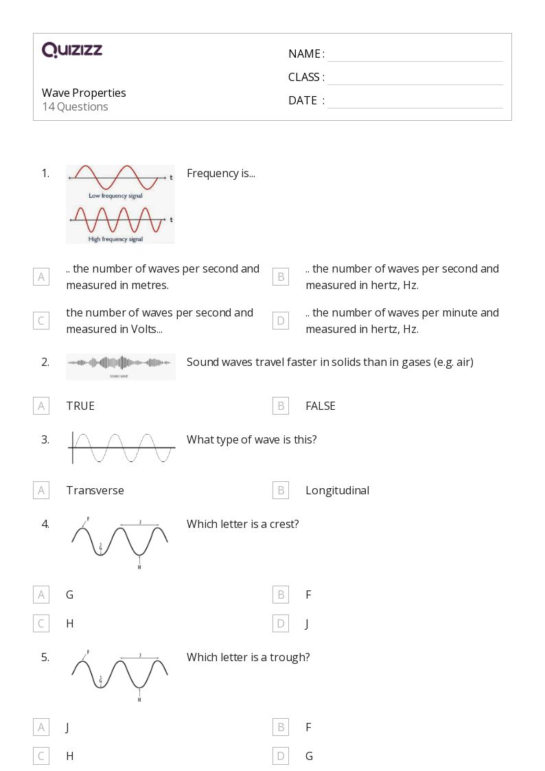 50+ oscillations and mechanical waves worksheets on Quizizz Free