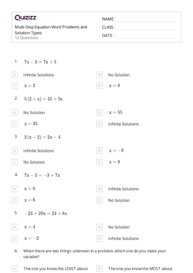 50+ TwoStep Word Problems worksheets for 8th Grade on Quizizz Free & Printable