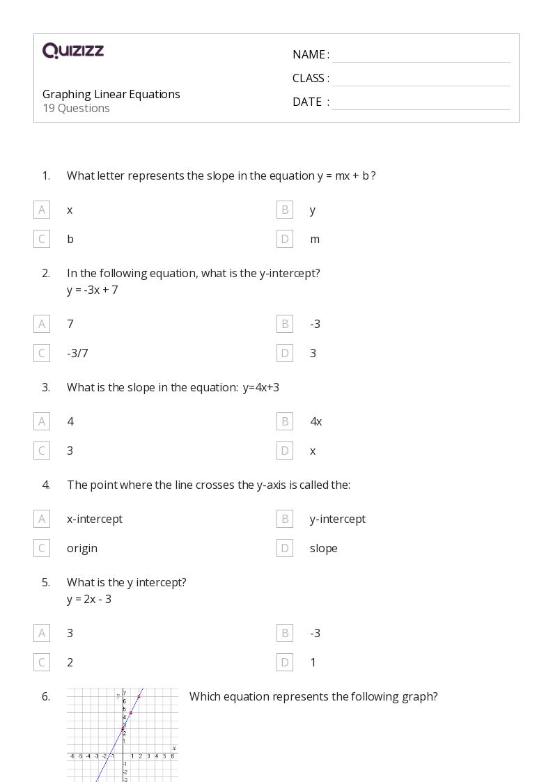 50+ Linear Equations worksheets for 7th Grade on Quizizz Free & Printable
