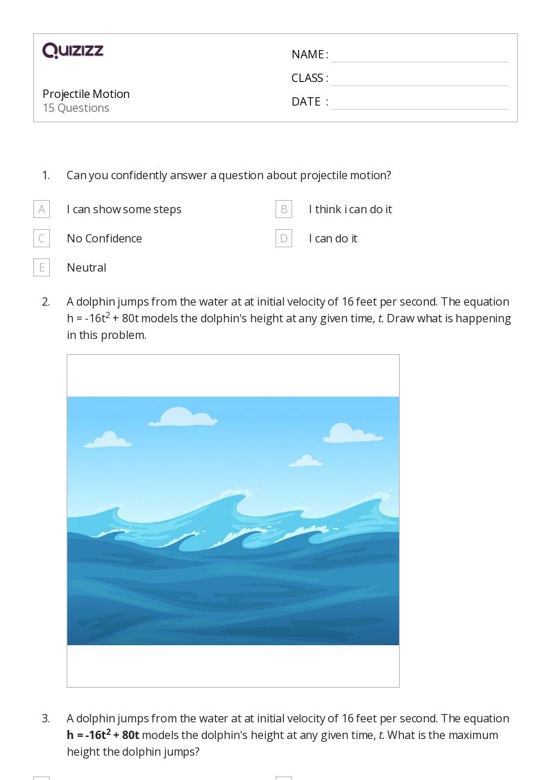 50+ projectile motion worksheets for 11th Grade on Quizizz | Free