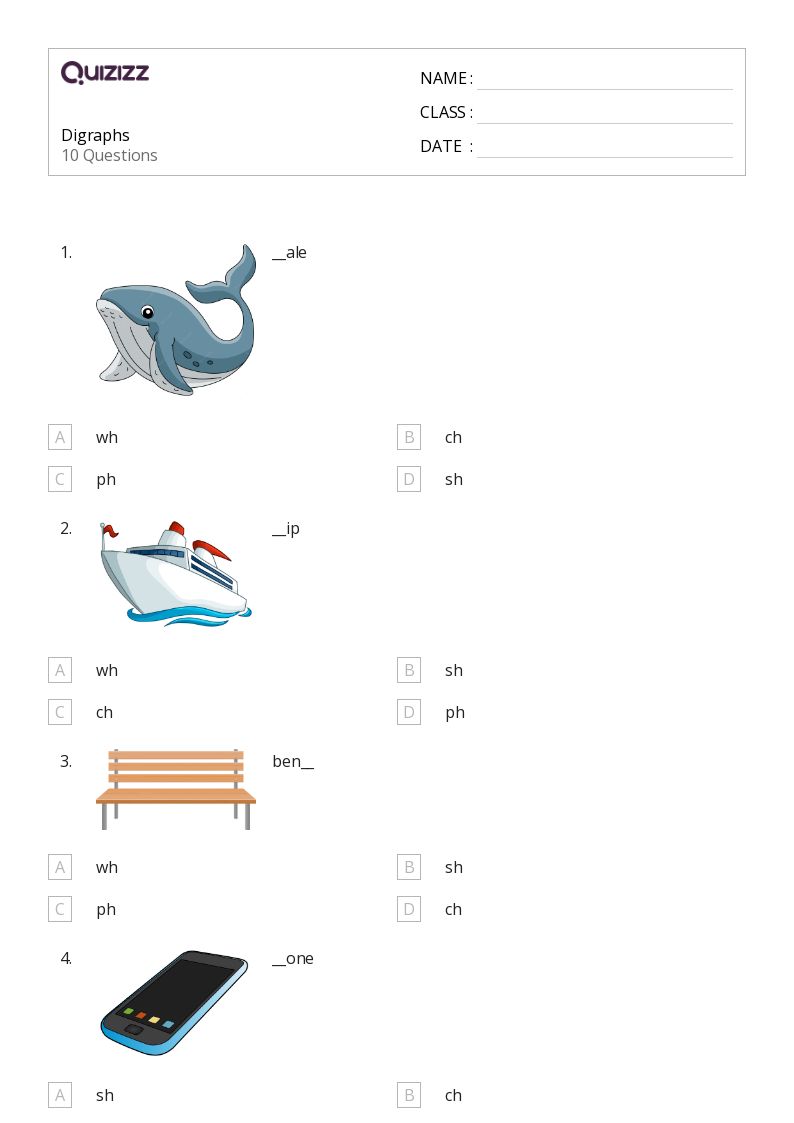 50+ Digraphs worksheets for 2nd Year on Quizizz | Free & Printable