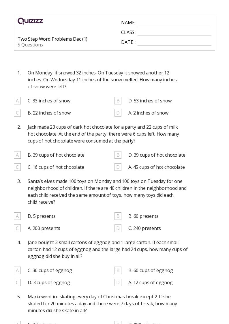 50+ TwoStep Word Problems worksheets for 6th Grade on Quizizz Free & Printable