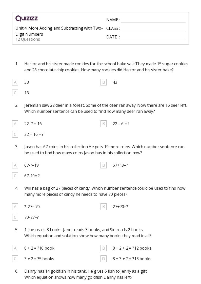50+ TwoDigit Numbers worksheets for 2nd Class on Quizizz Free