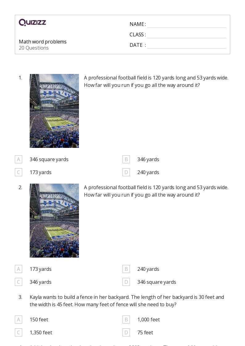 50+ Math Word Problems worksheets for 6th Grade on Quizizz | Free