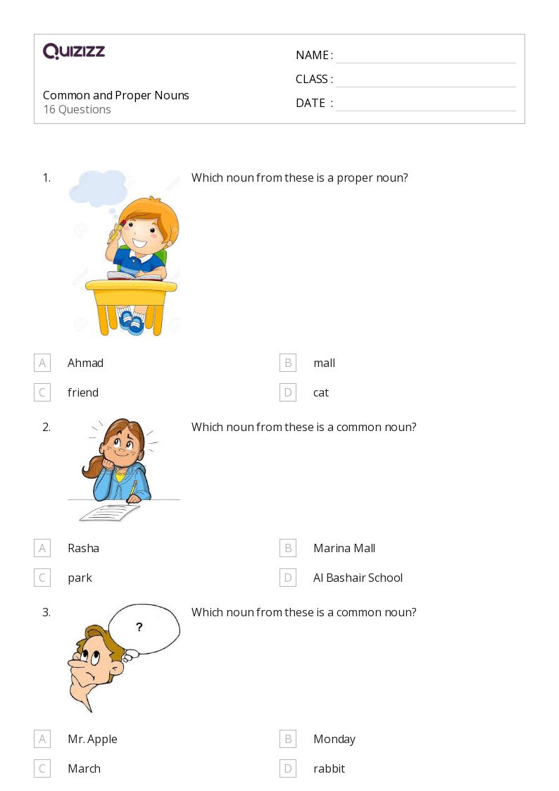 50+ Capitalizing Proper Nouns worksheets for 7th Grade on Quizizz Free & Printable