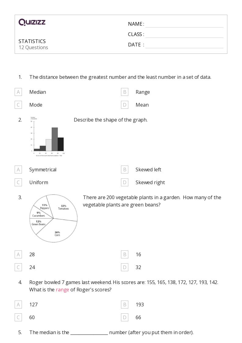 50+ Statistics worksheets on Quizizz | Free & Printable