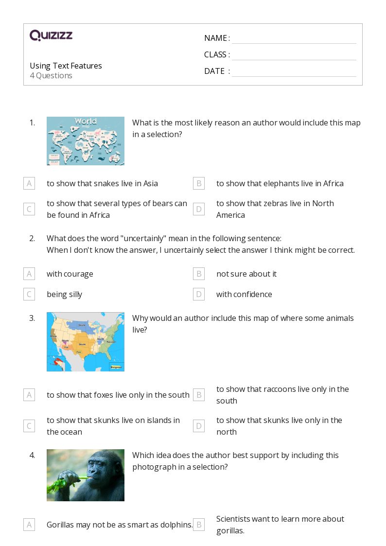 50+ Using Text Features worksheets for 3rd Grade on Quizizz | Free