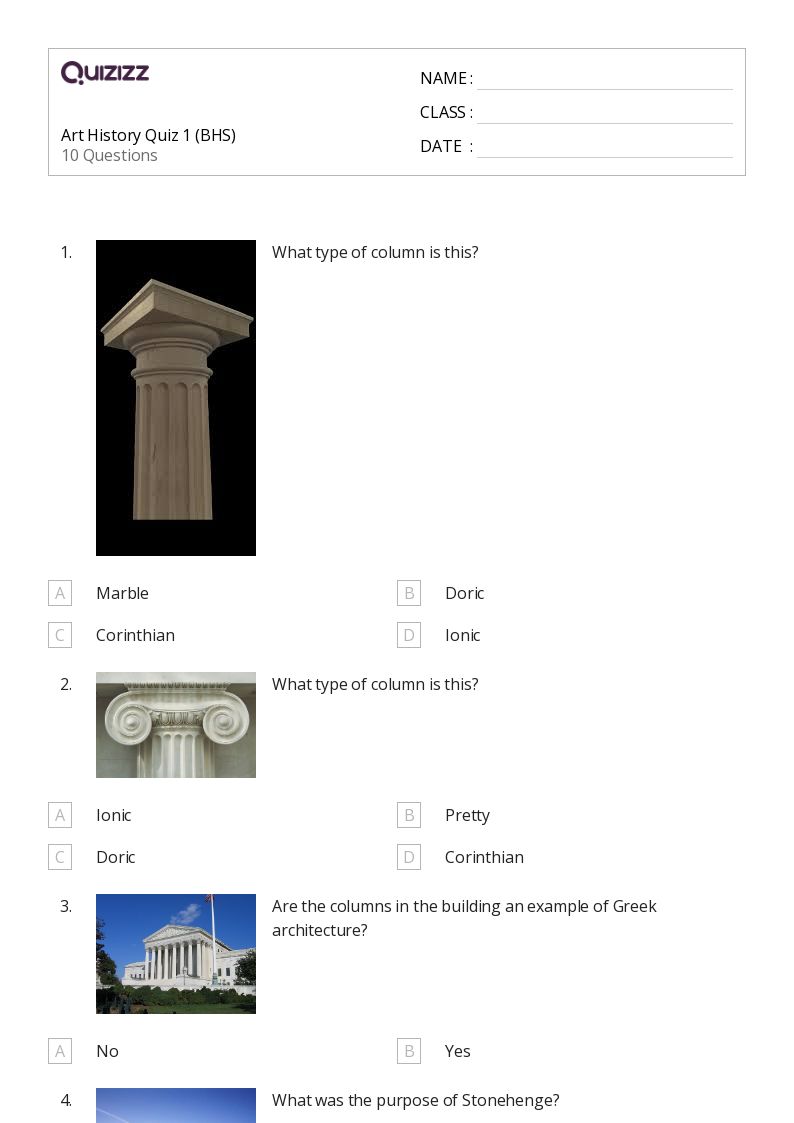 50+ Art History worksheets for Kindergarten on Quizizz Free & Printable