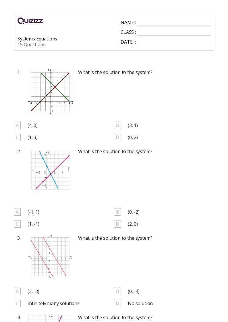 50+ Systems of Equations worksheets on Quizizz Free & Printable