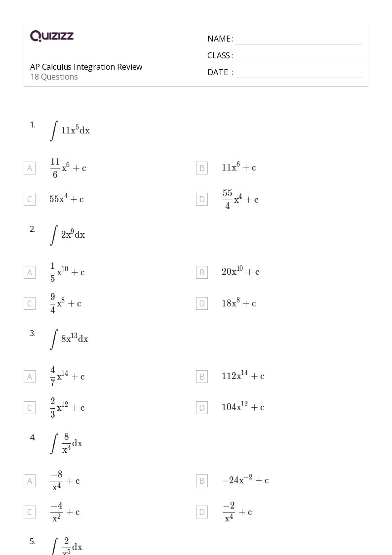 50+ calculus worksheets for 9th Class on Quizizz Free & Printable