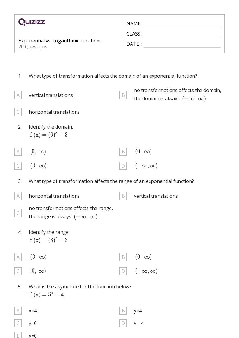 50+ derivatives of logarithmic functions worksheets for 12th Grade on Quizizz Free & Printable