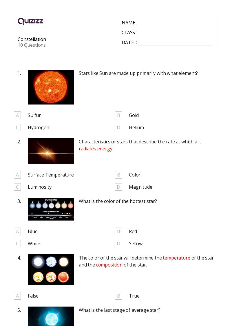 50+ cosmology and astronomy worksheets on Quizizz Free & Printable